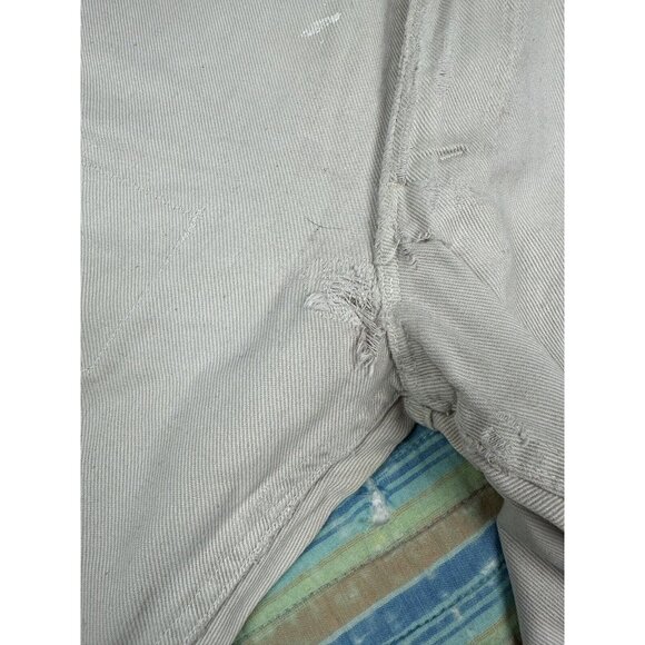 Vtg 50s Levis Sta-Prest Cotton Jeans 30x26 Talon Zip Heavy Repairs Distressed - Picture 5 of 16